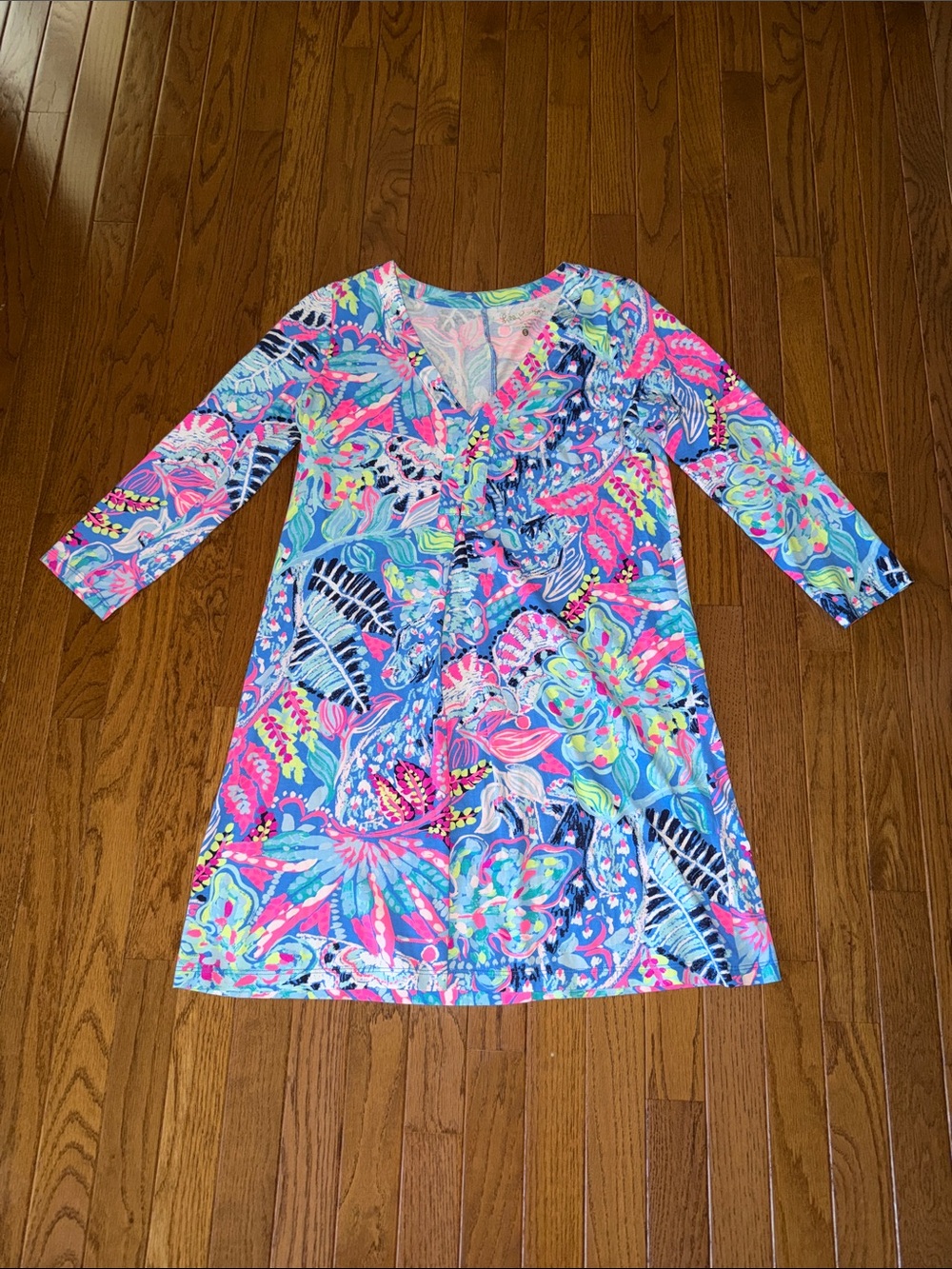 Lilly Pulitzer Multicolor Floral V-Neck Mini Dress